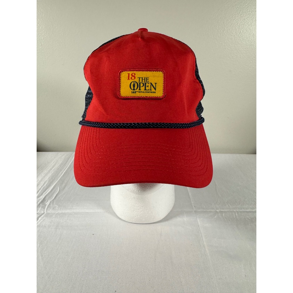 Imperial The Open 148th Royal Portrush Golf Hat Red Navy Mesh Snapback Rope Cap